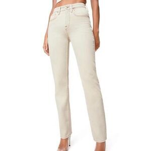 Good American Good 90’s Icon Straight Jeans 27 Bone High Rise Neutral GNIC999PT